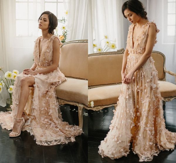 nude color deep v neck prom dresses 2016 chiffon appliques sleeveless evening gowns side split floor length formal wear party dresses, Black
nude color deep v neck prom dresses 2016 chiffon appliques sleeveless evening gowns side split floor length formal wear party dresses, Black