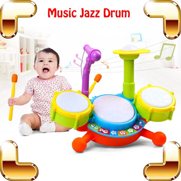 

Новый Подарок Ребенок Джаз Барабан Игрушка Музыкальный Инструмент Обучения Обра