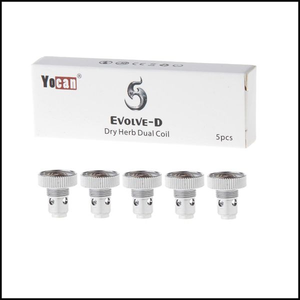 Authentic Yocan Evolve-D Pancake Dual Coil for Evolve-D Dry Herb Vaporizer Pen Kit 5pcs/pack DHL Free