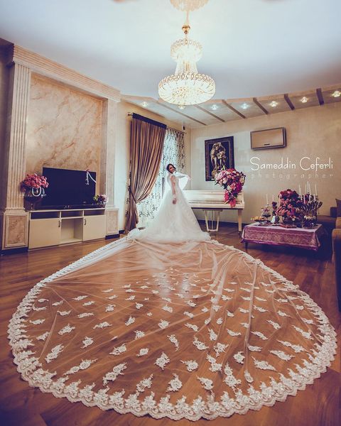 gorgeous one layer 5 meters long bridal veil with appliques wedding veils for bridal wedding accessories, Black
gorgeous one layer 5 meters long bridal veil with appliques wedding veils for bridal wedding accessories, Black