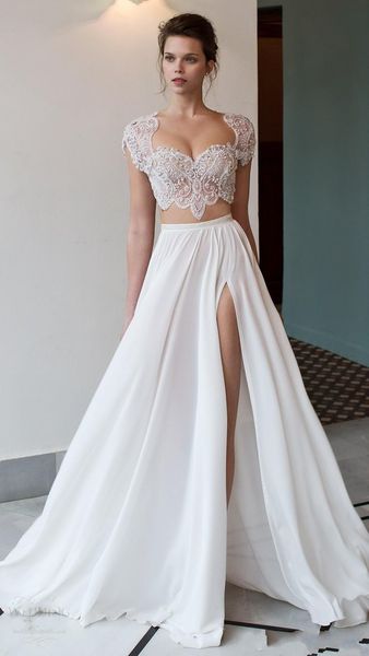 2016 bohemia beach two piece wedding dresses with beaded a line summer side split robe de mariage chiffon beautiful bridal gowns, White
2016 bohemia beach two piece wedding dresses with beaded a line summer side split robe de mariage chiffon beautiful bridal gowns, White