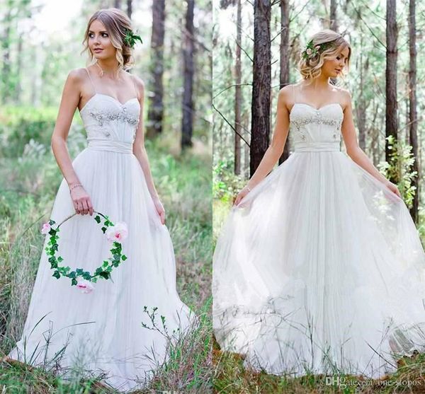 2017 country wedding dresses a line chiffon beach bridal gowns spaghetti straps beaded bohemian wedding dress jj0072, White
2017 country wedding dresses a line chiffon beach bridal gowns spaghetti straps beaded bohemian wedding dress jj0072, White