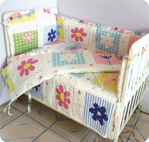 Promotion 6pcs Crib Baby Bedding Set Baby Cot Set Crib Bumper Cot