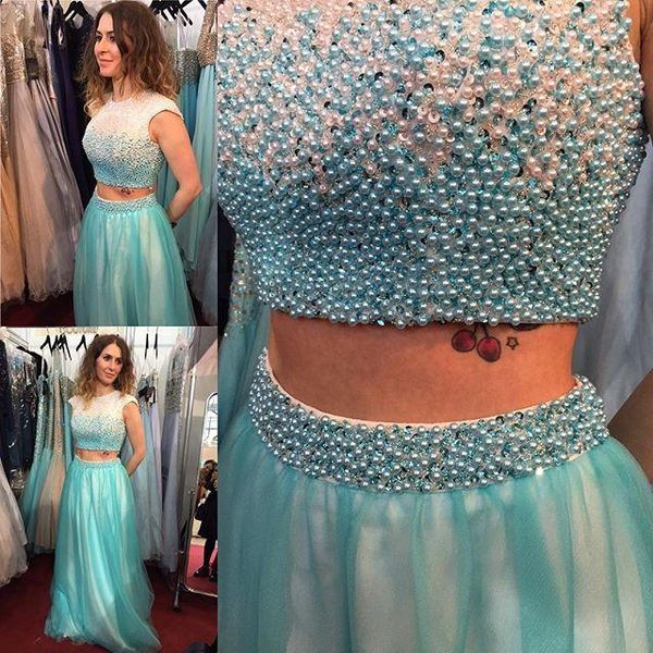 light blue two pieces beading prom dresses 2021 crew short sleeve evening gowns tulle floor length skirt formal party dresses, Black;red
light blue two pieces beading prom dresses 2021 crew short sleeve evening gowns tulle floor length skirt formal party dresses, Black;red