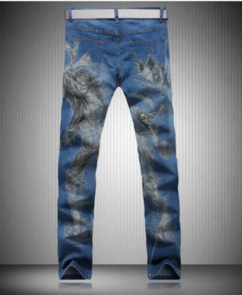 han edition cultivate one's morality men's fashion leisure new fashion personality big code printed cotton denim trousers / 28-36, Blue
han edition cultivate one's morality men's fashion leisure new fashion personality big code printed cotton denim trousers / 28-36, Blue