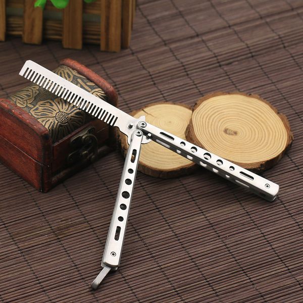 wholesale-2015 new stainless steel practice training butterfly knife comb tool cool sport 5w3z 7gqf 8tdz, Silver
wholesale-2015 new stainless steel practice training butterfly knife comb tool cool sport 5w3z 7gqf 8tdz, Silver