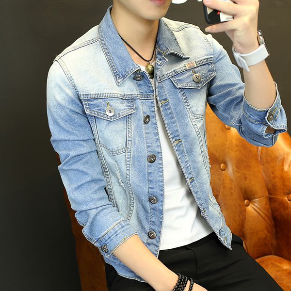 wholesale- tiger knife 2017 new arrival men denim elastic jacket scratched hole designs jeans coat male classic blue slim fit mens jackets, Black;brown
wholesale- tiger knife 2017 new arrival men denim elastic jacket scratched hole designs jeans coat male classic blue slim fit mens jackets, Black;brown