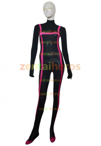 condesce costume black and fushia spandex lycra catsuit superhero halloween cosplay party zentai suit, Black;red
condesce costume black and fushia spandex lycra catsuit superhero halloween cosplay party zentai suit, Black;red