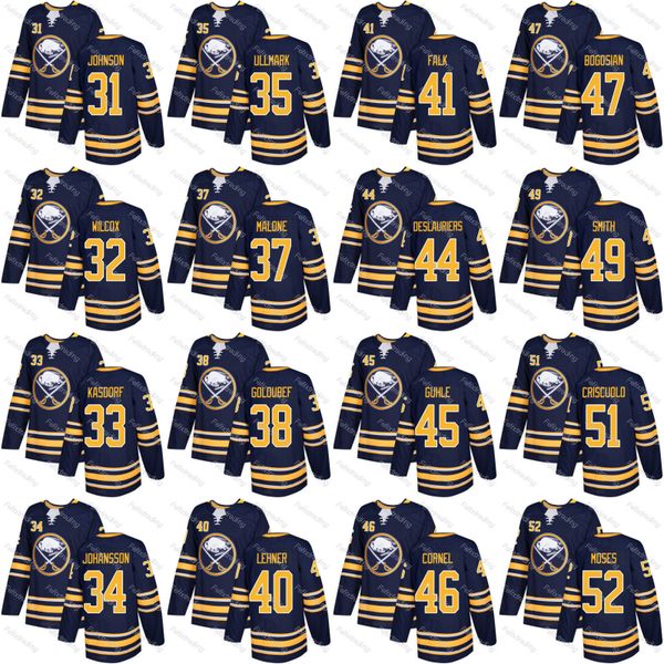 Buffalo Sabres 32 Adam Wilcox Linue Ulmark Sean Malone 49 C.J. Smith Eric Cornel 41 Justin Falk Robin Lehner 2017-2018 Season Jersey
Buffalo Sabres 32 Adam Wilcox Linue Ulmark Sean Malone 49 C.J. Smith Eric Cornel 41 Justin Falk Robin Lehner 2017-2018 Season Jersey