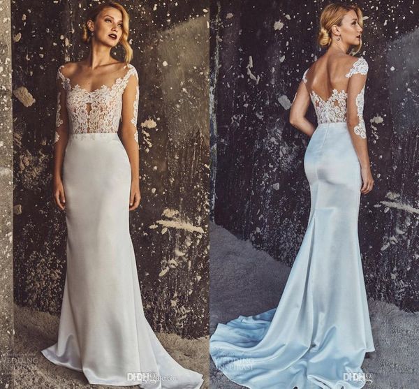 elbeth gillis wedding dresses mermaid quarter sleeves illusion scoop neck sheath bride gowns backless lace satin bridal dresses modest, White
elbeth gillis wedding dresses mermaid quarter sleeves illusion scoop neck sheath bride gowns backless lace satin bridal dresses modest, White
