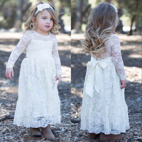 white a line designer lace flower girl dresses jewel neck princess long sleeves kids girls formal evening party wears dresses mc0366, White;blue
white a line designer lace flower girl dresses jewel neck princess long sleeves kids girls formal evening party wears dresses mc0366, White;blue