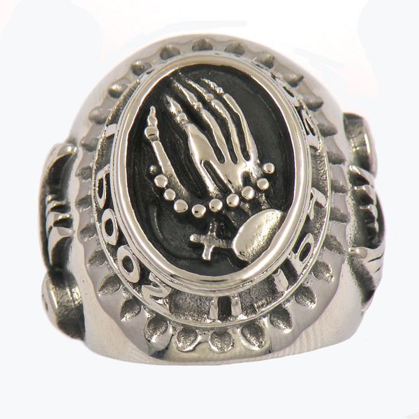 fanssteel stainless steel mens or womens punk vintage tribal bird bead hand prayer ring gift 12w75, Silver
fanssteel stainless steel mens or womens punk vintage tribal bird bead hand prayer ring gift 12w75, Silver
