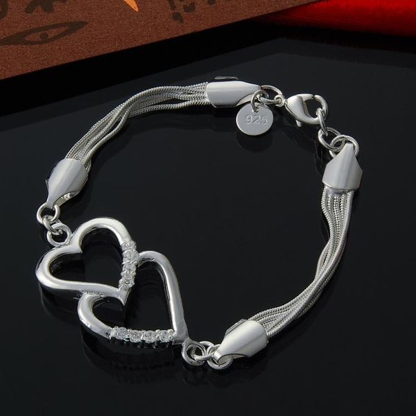 женщин двойной сердце браслет стерлингового серебра 925 8, Black
женщин двойной сердце браслет стерлингового серебра 925 8, Black