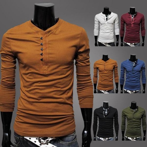 2016 mens round neck long-sleeved t-shirt solid color shirt placket korean slim fit casual shirts, White;black
2016 mens round neck long-sleeved t-shirt solid color shirt placket korean slim fit casual shirts, White;black