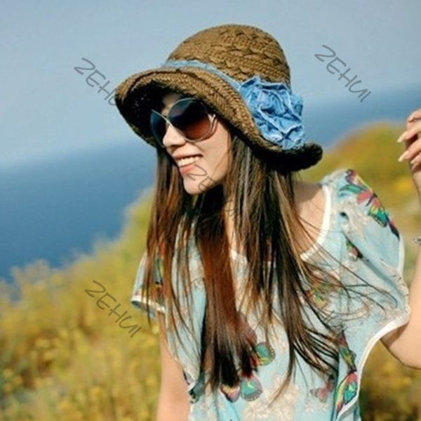 wholesale-women bucket hat summer sunhat uv protection outdoor handmake flower straw cap, Blue;gray
wholesale-women bucket hat summer sunhat uv protection outdoor handmake flower straw cap, Blue;gray