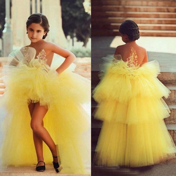 ball gown yellow flower girl dresses illusion neckline backless with hand made floral applqiues high low kids pageant gowns, White;blue
ball gown yellow flower girl dresses illusion neckline backless with hand made floral applqiues high low kids pageant gowns, White;blue
