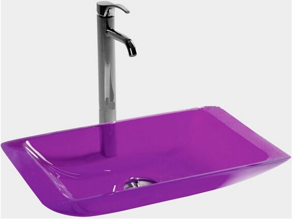 

Rectangular Bathroom Resin Acrylic Counter Top Sink Vessel Solid Surface Stone Coakroom Colored Wash Basin 3859