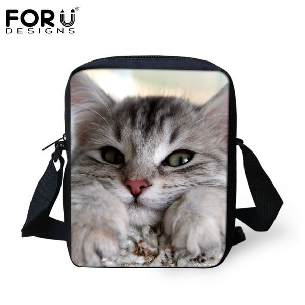 

wholesale- forudesigns super cute women messenger bags russian cat printed ladies causal cross body sling shoulder bags crossbody bag 2016