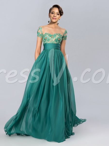 2019 Newest Classic Chiffon Long Evening Dresses Beaded Lace Appliques Top Short Sleeves Sweep Train Prom Dresses Party Dress Custom Made
2019 Newest Classic Chiffon Long Evening Dresses Beaded Lace Appliques Top Short Sleeves Sweep Train Prom Dresses Party Dress Custom Made