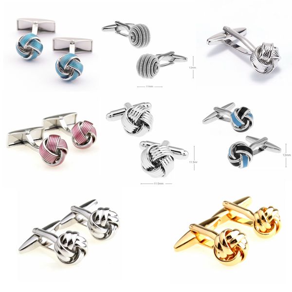 

Free shipping Metal Knot Cufflinks gold color knot design hot sale copper material cufflinks wholesale&retail 9888