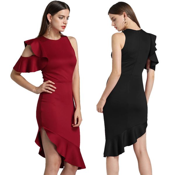 2017 autumn high waist irregular off shoulder ruffle party dress woman knit blends asymmetric sleeve bodycon dress split, White;black
2017 autumn high waist irregular off shoulder ruffle party dress woman knit blends asymmetric sleeve bodycon dress split, White;black
