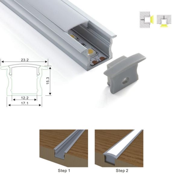 30 X 2m Sets/lot Linear Flange Aluminum Profile For Led Stripes T Shape Aluminium Led Channel Housing For Wall Lamps