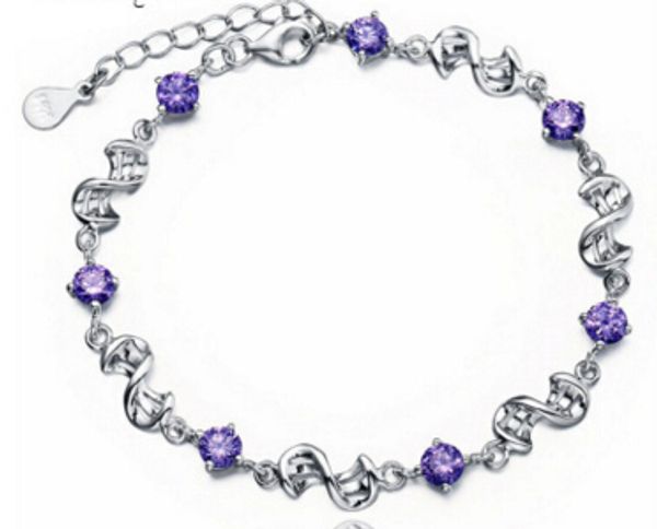 925 sterling silver amethyst rhodium bracelet for women selling korean silver jewelry wholesale, Golden;silver
925 sterling silver amethyst rhodium bracelet for women selling korean silver jewelry wholesale, Golden;silver