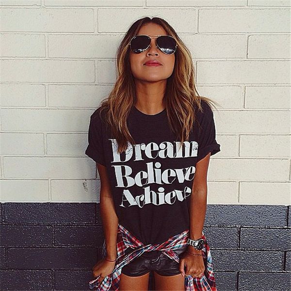 wholesale-2016 t shirts women summer femme dream believe achieve tee shirt poleras camisas femininas ropa mujer tumblr vetement tshirt, White
wholesale-2016 t shirts women summer femme dream believe achieve tee shirt poleras camisas femininas ropa mujer tumblr vetement tshirt, White