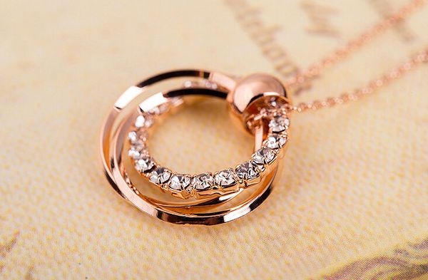 fast fine wedding jewelry rose gold necklace clavicle fashion simple crystal diamond circular pendant, Silver
fast fine wedding jewelry rose gold necklace clavicle fashion simple crystal diamond circular pendant, Silver