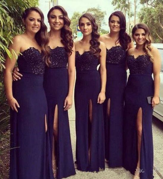 dark navy sweetheart bridesmaid dresses 2017 mermaid split evening formal wear gowns backless formal wedding guest reception gowns cheap, White;pink
dark navy sweetheart bridesmaid dresses 2017 mermaid split evening formal wear gowns backless formal wedding guest reception gowns cheap, White;pink