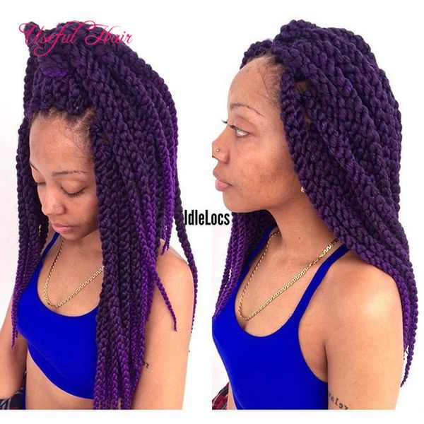 

marley braids synthetic 22inch braid in bundles 3d cubic twist crochet braids hair 120g cubic crochet hair extensions ombre braiding hair, Black