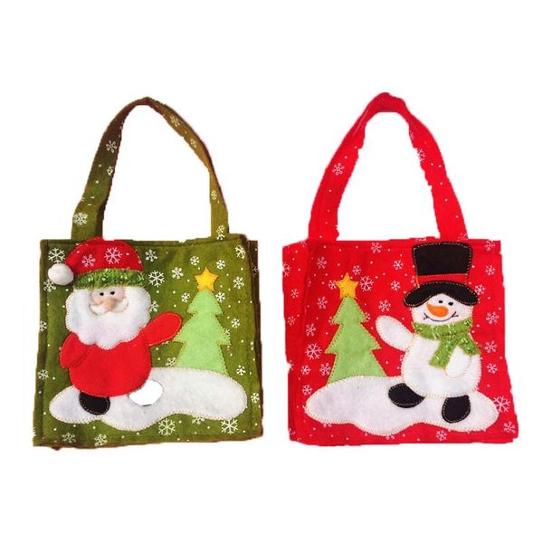 

christmas snowman santa claus candy gift bag treat bags kids present wrap favors bag party holiday decor gift wrap red festive supplies