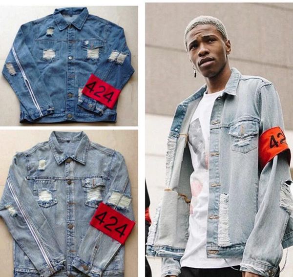 Hip-hop male jacket brand clothing the fear of god, four hundred and twenty-four spring/summer 424 hole designer jeans denim jacket coat
Hip-hop male jacket brand clothing the fear of god, four hundred and twenty-four spring/summer 424 hole designer jeans denim jacket coat