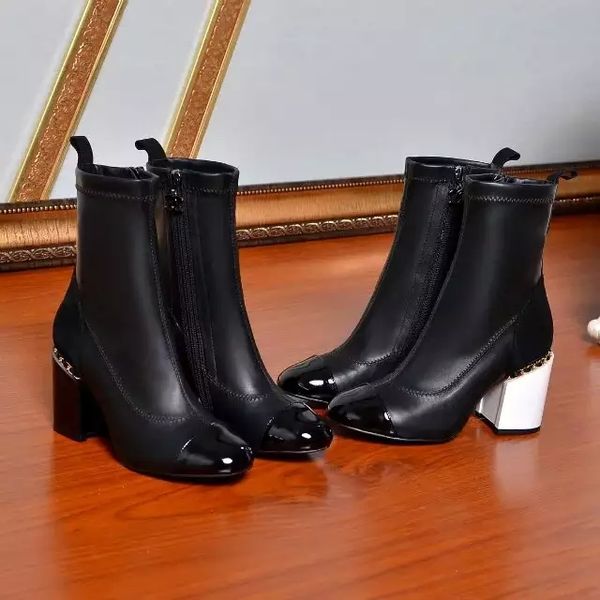 Fa hionville u685 40 41 genuine leather chain thick heel hort boot black white c fa hion women winter vogue brand
Fa hionville u685 40 41 genuine leather chain thick heel hort boot black white c fa hion women winter vogue brand