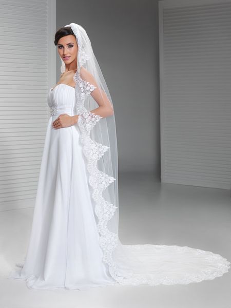 new luxury soft tulle 1t lace applique edge with comb lvory white wedding veil cathedral bridal veils three meters long, Black
new luxury soft tulle 1t lace applique edge with comb lvory white wedding veil cathedral bridal veils three meters long, Black