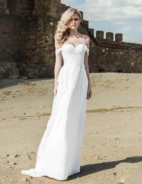 beach wedding dress new spaghetti straps chiffon bridal gowns off the shoulder vestido de noiva corset lace up modern w008 cheap, White
beach wedding dress new spaghetti straps chiffon bridal gowns off the shoulder vestido de noiva corset lace up modern w008 cheap, White