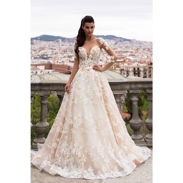 2020 v-neck backless vintage ball gown wedding dresses lace long sleeve bridal gowns robe de mairee vestido de noiva, White
2020 v-neck backless vintage ball gown wedding dresses lace long sleeve bridal gowns robe de mairee vestido de noiva, White
