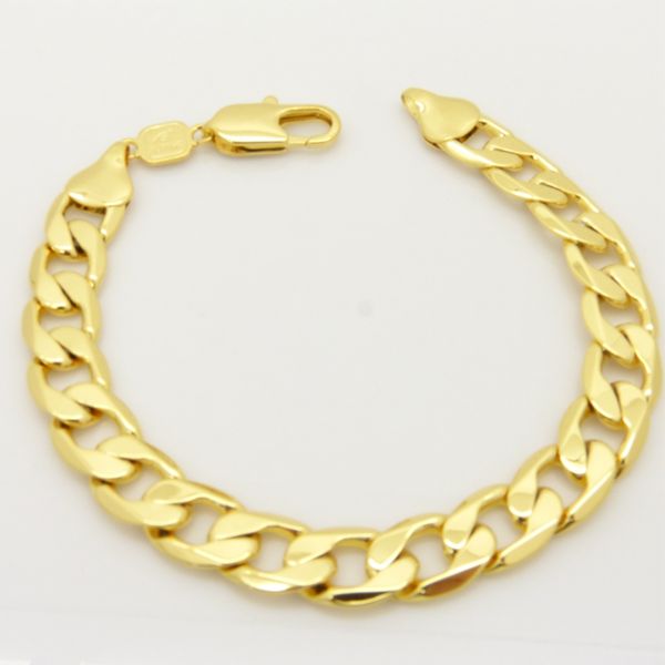 solid 18k yellow gold filled curb bracelet chain for women men wrist jewelry gift, Black
solid 18k yellow gold filled curb bracelet chain for women men wrist jewelry gift, Black