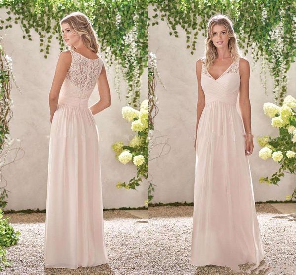 2018 chiffon sleeveless lace applique a line bridesmaid dresses v neck long maid of honor gowns country wedding guest dresses custom made, Blue;red
2018 chiffon sleeveless lace applique a line bridesmaid dresses v neck long maid of honor gowns country wedding guest dresses custom made, Blue;red