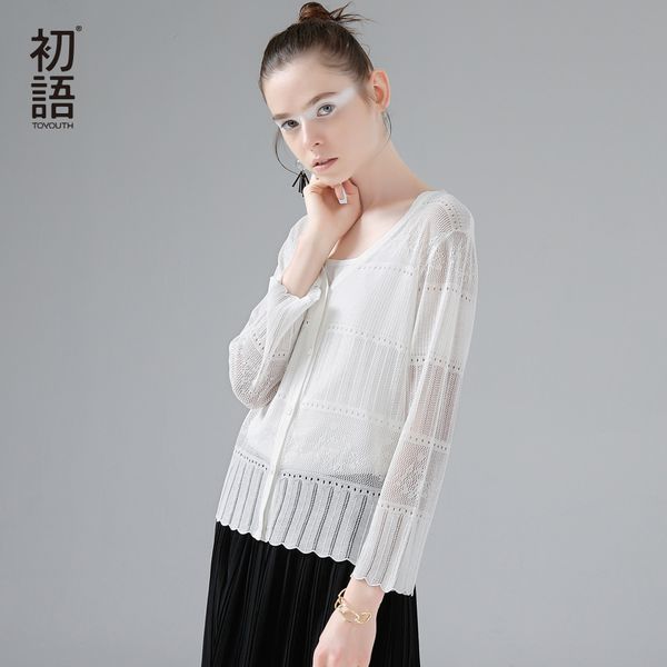 wholesale- toyouth knitted sweater 2017 spring new women casual solid color hollow out long sleeve pullover sweater, White;black
wholesale- toyouth knitted sweater 2017 spring new women casual solid color hollow out long sleeve pullover sweater, White;black