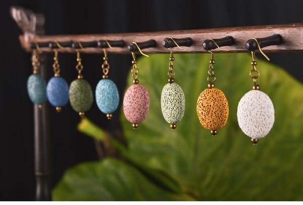 8 colors oval lava stone earrings perfume essential oil diffuser earrings natural stone ethnic earrings accessories jewelry for women, Silver
8 colors oval lava stone earrings perfume essential oil diffuser earrings natural stone ethnic earrings accessories jewelry for women, Silver