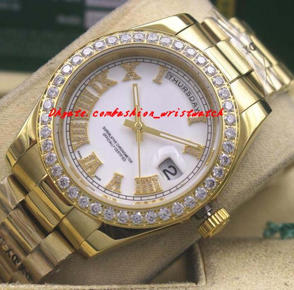 luxury watches 2018 mens 18kt gold white dial roman 118348 diamond bezel 41mm automatic fashion men's watch, Slivery;brown
luxury watches 2018 mens 18kt gold white dial roman 118348 diamond bezel 41mm automatic fashion men's watch, Slivery;brown