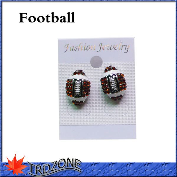 football earrings stud crystal rhinestone silver bling fastpitch earring, Golden;silver
football earrings stud crystal rhinestone silver bling fastpitch earring, Golden;silver