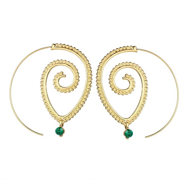 new vintage silver gold color hollow out spiral drop earrings for women green crystal dangle circle piercing earring punk jewelry hz
new vintage silver gold color hollow out spiral drop earrings for women green crystal dangle circle piercing earring punk jewelry hz