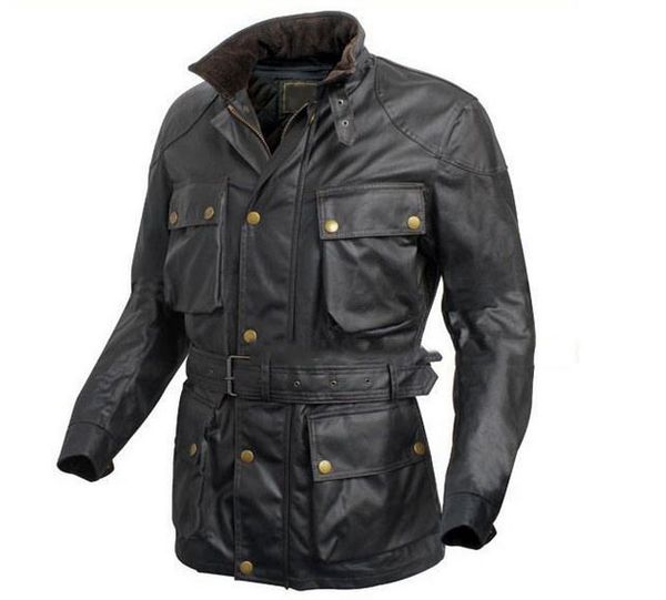 2016 new jacket men's jacket oblique pocket stand collar men's coat black men's outerwear with belt, Black;brown