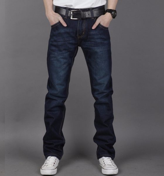 

2016 new arrival men's brand jeans male casual straight denim men's fashion jeans slim denim overall brands jeans biker, Blue