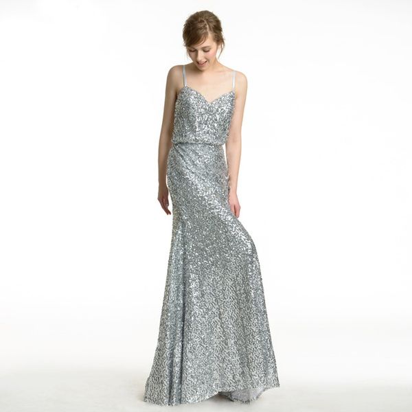 Elegant Silver Sequins Long Bridesmaid Dresses 2019 Newest Spaghetti Straps Maid of Honor Dress Party Guest Gown Prom Dress Robe de soiree
Elegant Silver Sequins Long Bridesmaid Dresses 2019 Newest Spaghetti Straps Maid of Honor Dress Party Guest Gown Prom Dress Robe de soiree