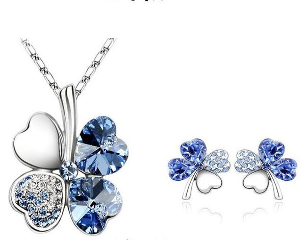 fashion clover four leaves hearts crystal rhinestone necklace 925 silver earring set austria crystal necklace jewelry, Golden;silver
fashion clover four leaves hearts crystal rhinestone necklace 925 silver earring set austria crystal necklace jewelry, Golden;silver