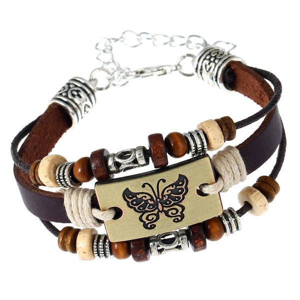 wholesale new butterfly leather bracelets multilayer handmade beads charm adjustable friendship bracelet for men women jewelry, Golden;silver
wholesale new butterfly leather bracelets multilayer handmade beads charm adjustable friendship bracelet for men women jewelry, Golden;silver