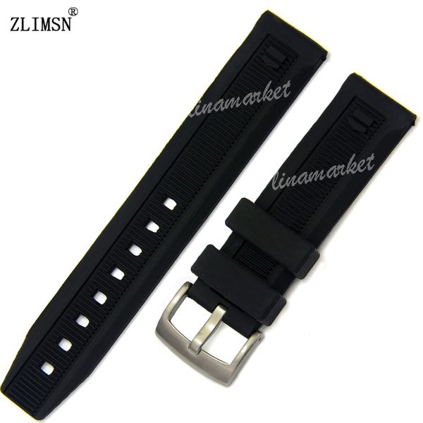 

Watch Bands 20mm Men Black Strap Band Watchband Soft Silicone Rubber Watch BAND Strap Silver Black Buckle Watchbands Relojes Hombre 2016